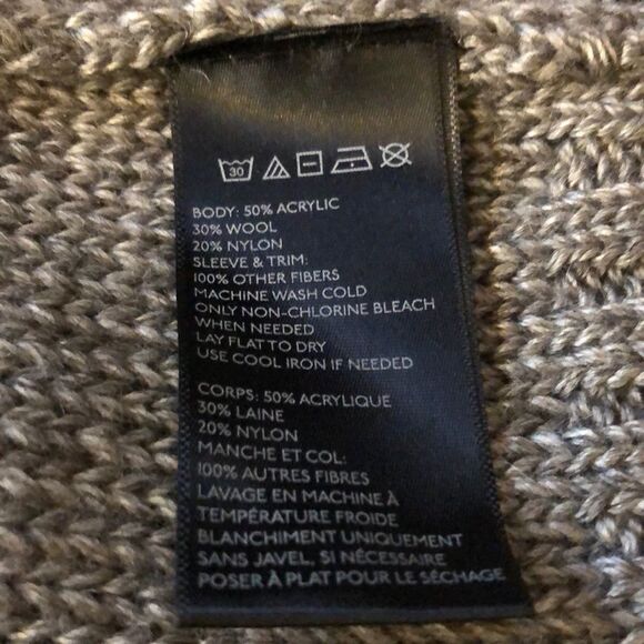 Sparkle & Fade Anthropologie Moto Style Gray Black Zip Front Sweater Large L - Picture 10 of 10